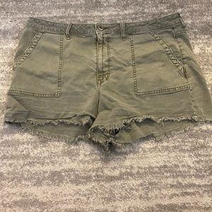 American Eagle Olive Green denim shorts. Size 18.